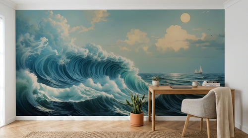 Design A0640 — Papier peint Mont Fuji et Hokusai — Novomur