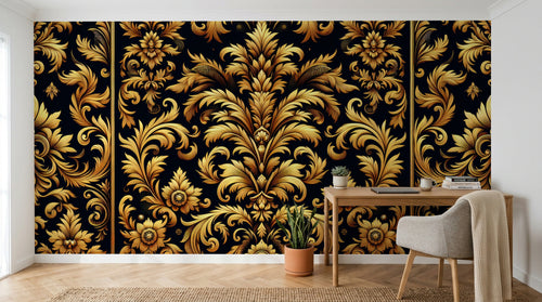 Design A0664 — Papier peint Damassé Classique — Novomur