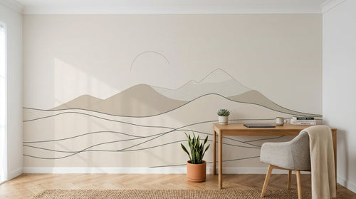 Design A0667 — Papier peint Paysage Montagne Minimaliste - Collection 1 — Novomur