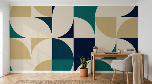 Design A0678 — Papier peint Art Abstrait Bauhaus Coloré - Collection 1 — Novomur