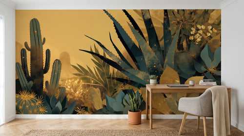 Design A0685 — Papier peint Paysage Désert et Cactus — Novomur