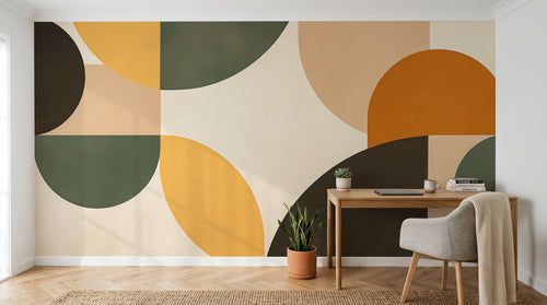 Design A0695 — Papier peint Art Abstrait Bauhaus Coloré - Collection 1 — Novomur