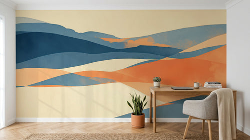 Design A0727 — Papier peint Paysage Montagne Minimaliste - Collection 1 — Novomur