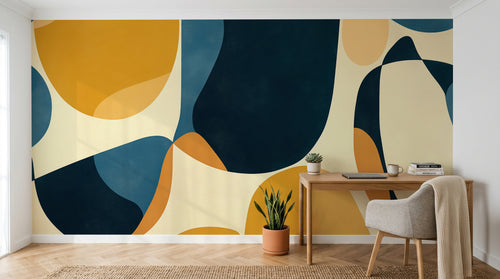 Design A0738 — Papier peint Art Abstrait Bauhaus Coloré - Collection 2 — Novomur