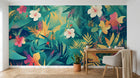 Design A0753 — Papier peint Jungle Tropicale Dense Aquarelle — Novomur