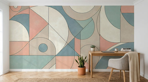 Design A0758 — Papier peint Géométrique Triangles et Losanges - Collection 1 — Novomur
