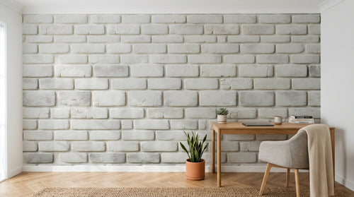 Design A0782 — Papier peint Brique Blanche — Novomur
