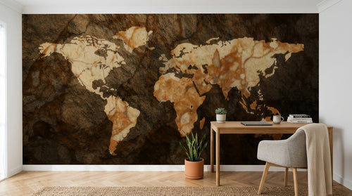 Design A0880 — Papier peint Carte du Monde — Novomur