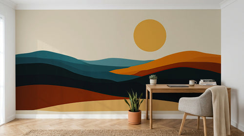 Design A0901 — Papier peint Paysage Montagne Minimaliste - Collection 1 — Novomur