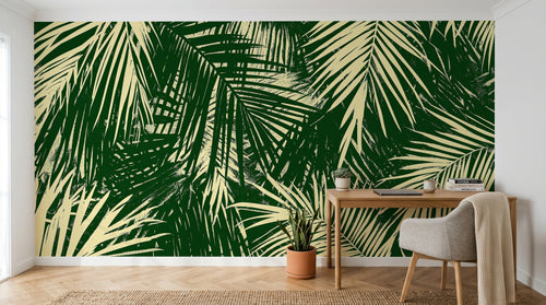 Design A0906 — Papier peint Palmier Tropical Vert - Collection 4 — Novomur