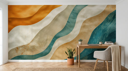 Design A0955 — Papier peint Art Abstrait Vagues et Lignes — Novomur