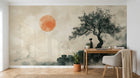 Design A0991 — Papier peint Asie Encre Noire Montagne — Novomur