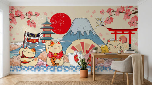 Design AS0707 — Papier peint Mont Fuji et Hokusai — Novomur