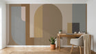 Design C0339 — Papier peint Art Abstrait Bauhaus Beige - Collection 1 — Novomur