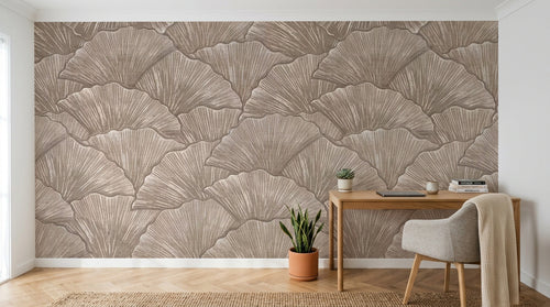 Design C0658 — Papier peint Art Déco Éventails et Or - Collection 1 — Novomur