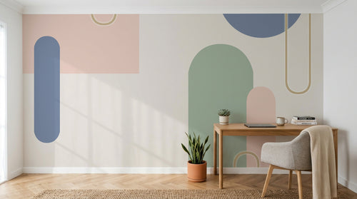 Design D0022 — Papier peint Art Abstrait Bauhaus Coloré - Collection 2 — Novomur