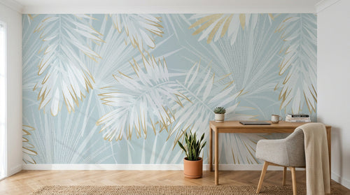 Design D0052 — Papier peint Palmier Tropical Vert - Collection 3 — Novomur