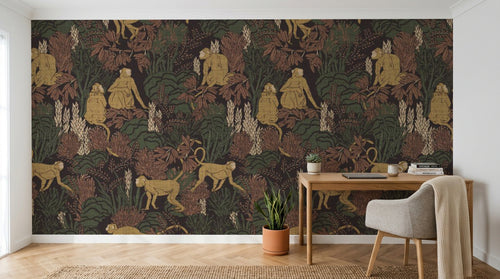 Design D0145 — Papier peint Jungle Enfant Tigre & Singes — Novomur