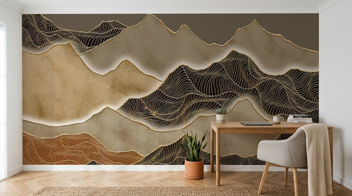 Design D0326 — Papier peint Paysage Montagne Minimaliste - Collection 1 — Novomur