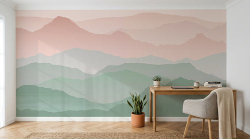 Design D0438 — Papier peint Paysage Montagne Minimaliste - Collection 1 — Novomur