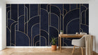 Design D0859 — Papier peint Art Déco Éventails et Or - Collection 1 — Novomur