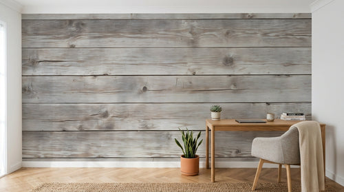 Design D0888 — Papier peint Bois Rustique Blanchi — Novomur