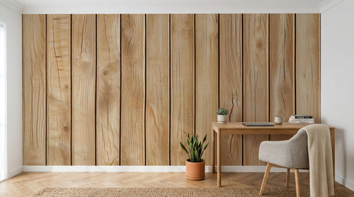 Design D0889 — Papier peint Bois Rustique Blanchi — Novomur