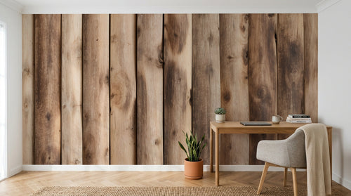 Design D0995 — Papier peint Bois Rustique Brun - Collection 2 — Novomur