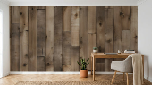 Design D0996 — Papier peint Bois Rustique Brun - Collection 2 — Novomur