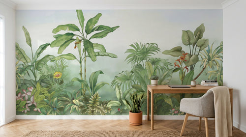 Design E0285 — Papier peint Palmier Tropical & Jungle Dense — Novomur