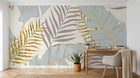 Design E0601 — Papier peint Palmier Tropical Doré Luxe - Collection 1 — Novomur