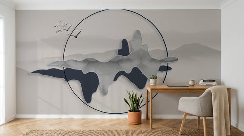 Design E0988 — Papier peint Paysage Montagne Réaliste — Novomur