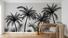 Design E0999 — Papier peint Palmier Tropical Noir et Blanc — Novomur