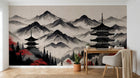 Design F0171 — Papier peint Asie Encre Noire Pagode — Novomur