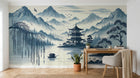 Design F0241 — Papier peint Asie Encre Bleue — Novomur