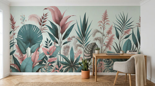 Design F0251 — Papier peint Palmier Tropical Vert - Collection 1 — Novomur