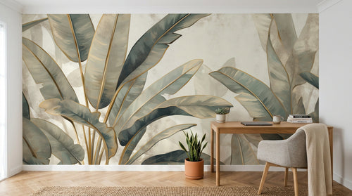 Design F0356 — Papier peint Palmier Tropical Vert - Collection 3 — Novomur