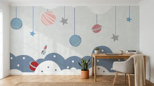 Design F0648 — Papier peint Espace Planètes Enfant — Novomur