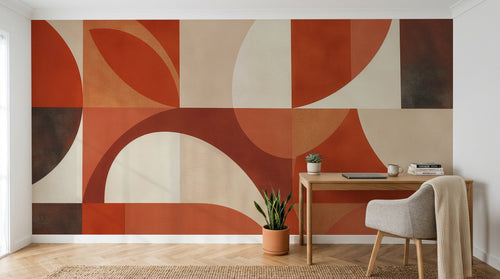 Design F0678 — Papier peint Art Abstrait Bauhaus Coloré - Collection 1 — Novomur
