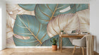 Design F0744 — Papier peint Palmier Tropical Doré Luxe - Collection 1 — Novomur