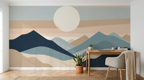 Design F0787 — Papier peint Paysage Montagne Minimaliste - Collection 1 — Novomur