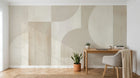 Design F0869 — Papier peint Art Abstrait Bauhaus Beige - Collection 2 — Novomur