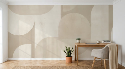 Design F0870 — Papier peint Art Abstrait Bauhaus Beige - Collection 2 — Novomur