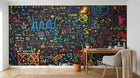 Design L1128 — Papier peint Tableau Noir Mathématiques — Novomur