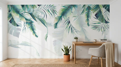 Design SD0116 — Papier peint Palmier Tropical Vert - Collection 1 — Novomur