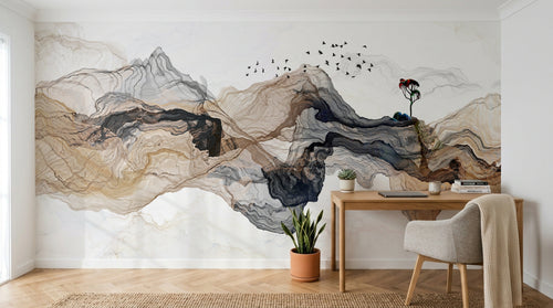 Design SD0472 — Papier peint Paysage Montagne Réaliste — Novomur
