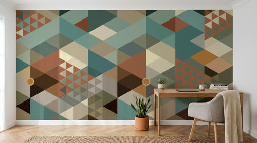 Design SD0629 — Papier peint Art Abstrait Bauhaus Coloré - Collection 2 — Novomur