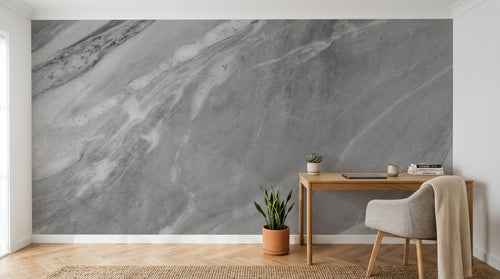 Design SK0053 — Papier peint Marbre Blanc Classique - Collection 2 — Novomur