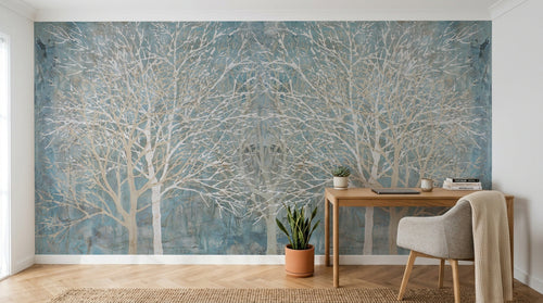 Design SK0338 — Papier peint Forêt Pins et Sapins - Collection 1 — Novomur