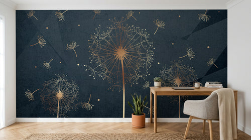 Design SK0441 — Papier peint Art Déco Éventails et Or - Collection 2 — Novomur
